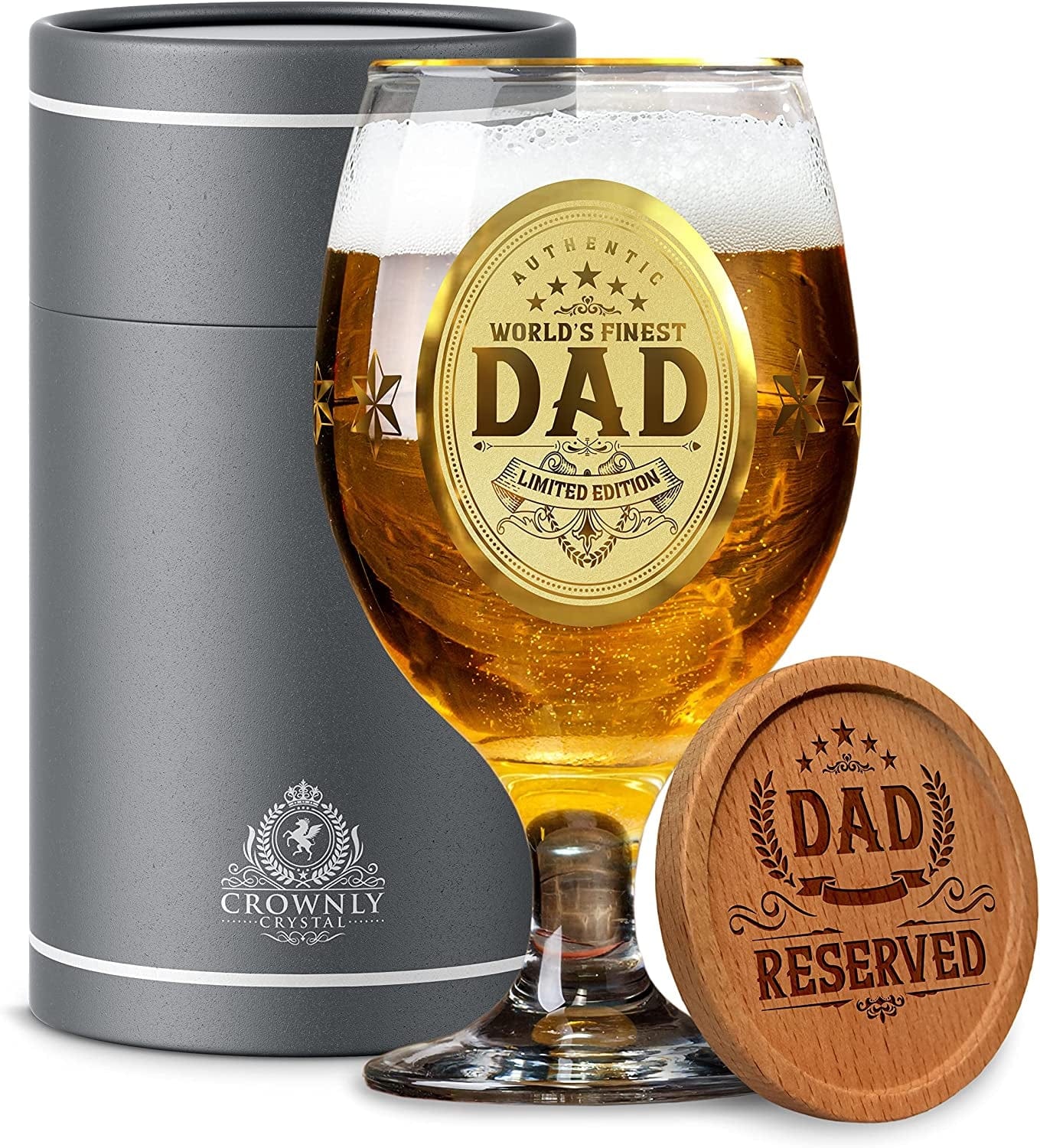 ® Christmas Gifts for Dad Personalized Beer Glass Birthday Gifts for Dad Gifts from Daughter Birthday Gifts for Dad from Son Dad Glasses Best Dad Gifts for Christmas Gifts for Men