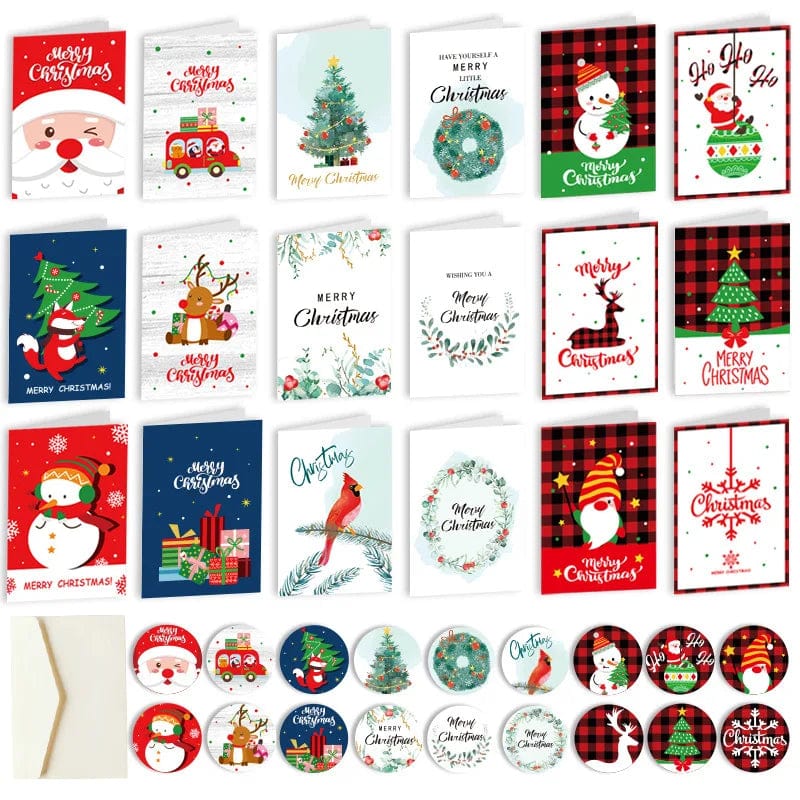 10.5x7.2cm Merry Chritmas Greeting Cards Envelope Xmas Gifts Card DIY Folding Paper Card Invitations Gifts Postcard New Year - Image 3
