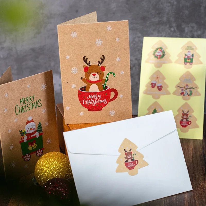 10.5x7.2cm Merry Chritmas Greeting Cards Envelope Xmas Gifts Card DIY Folding Paper Card Invitations Gifts Postcard New Year - Image 6