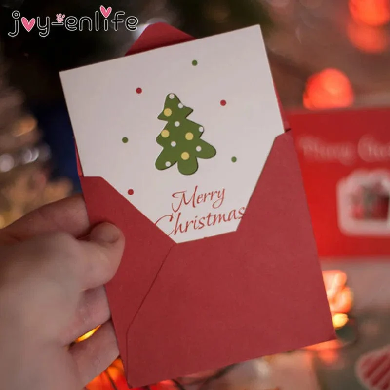 12pcs Merry Christmas Mini Greeting Cards Kids New year Gift Cards Natal Navidad 2024 Xmas Christmas Party Decorations Postcard - Image 2
