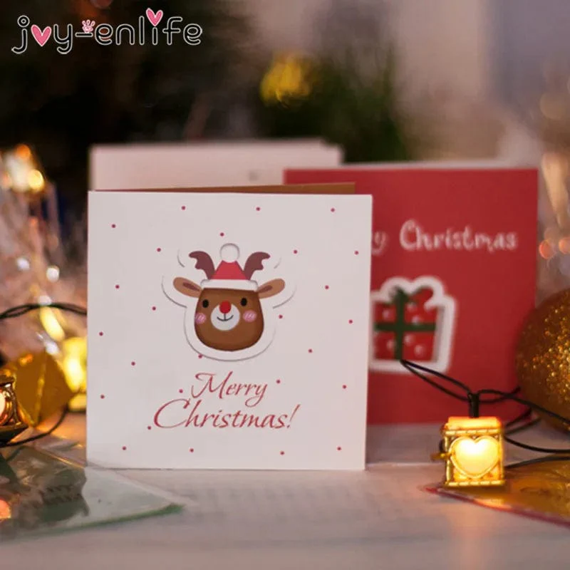 12pcs Merry Christmas Mini Greeting Cards Kids New year Gift Cards Natal Navidad 2024 Xmas Christmas Party Decorations Postcard - Image 4