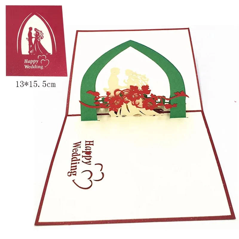 1pcs 3D Pop Up Greeting Cards With Envelope Laser Cut Post Card For Birthday Christmas Valentine' Day Party Wedding Decoration - Image 12