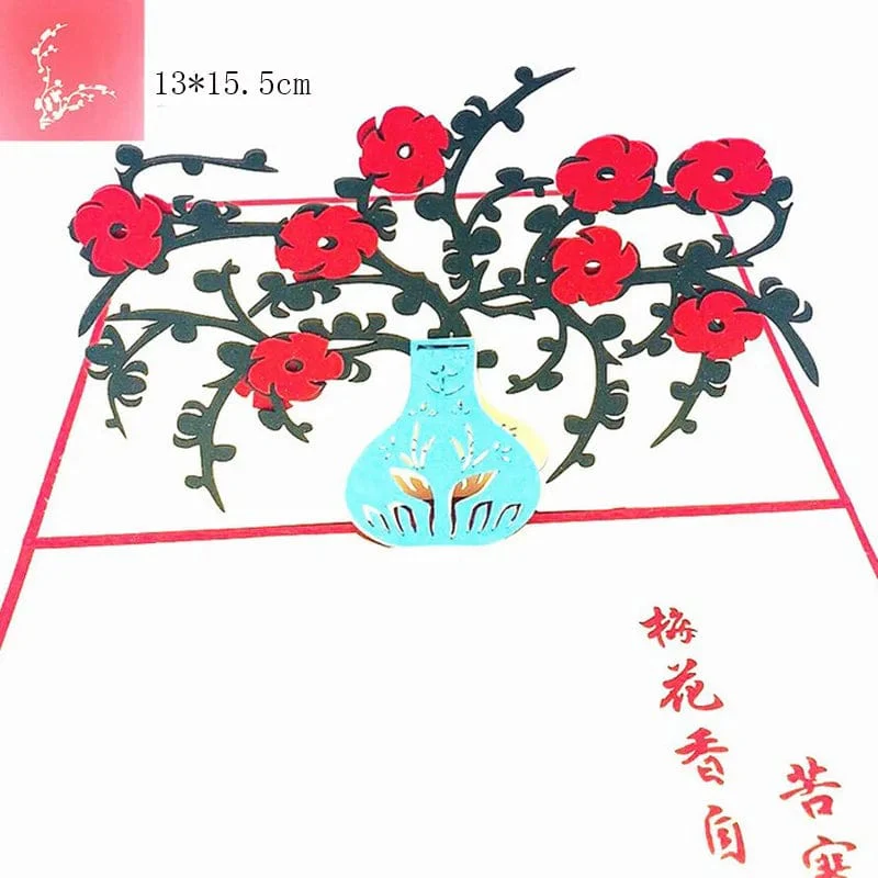 1pcs 3D Pop Up Greeting Cards With Envelope Laser Cut Post Card For Birthday Christmas Valentine' Day Party Wedding Decoration - Image 26