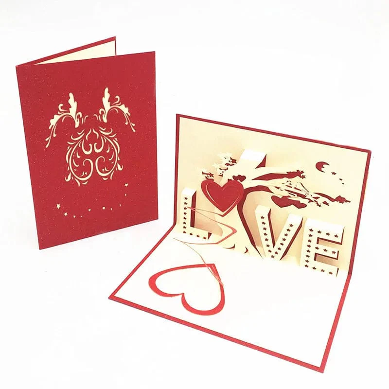 1pcs 3D Pop Up Greeting Cards With Envelope Laser Cut Post Card For Birthday Christmas Valentine' Day Party Wedding Decoration - Image 5