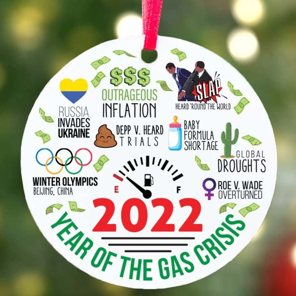 2022 Funny Gas Stranger Year Review Christmas Ornament