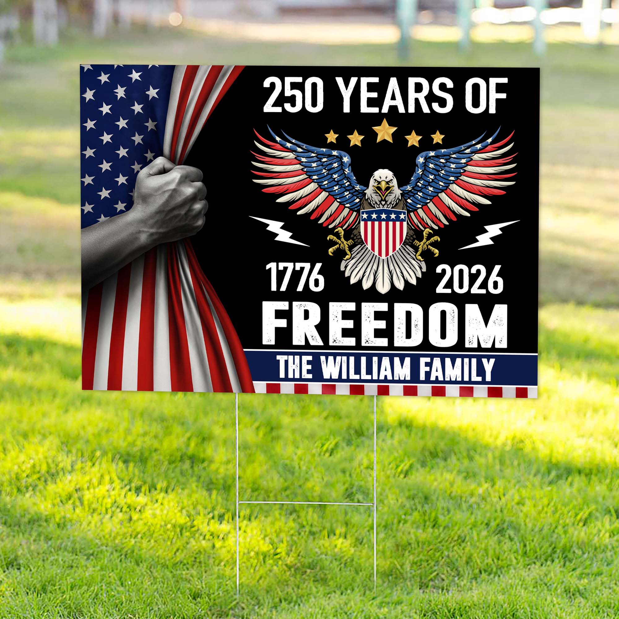 250 Years of Freedom Yard Sign America 250th Anniversary Garden Sign CH07 896830 - Image 3