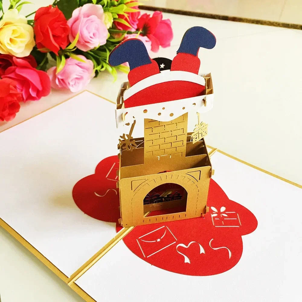 3D Pop UP Christmas Cards Santa Greeting Invitations Card Party Children Gifts New Year Thank You Card Anniversary Gift Postcard - Image 35