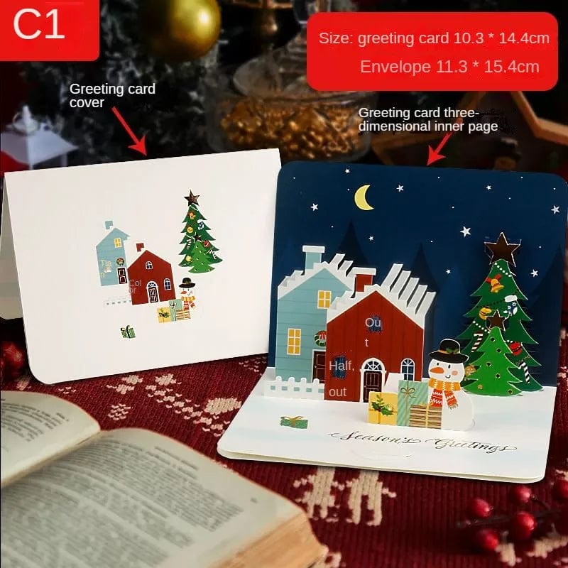 3D Santa Greeting Cards Folding Merry Christmas Best Wishes Card Xmas Gift for New Year Blessing Thank You Postcard Decoration - Image 12