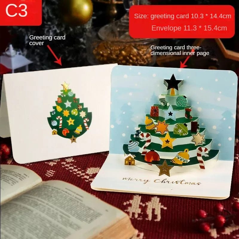 3D Santa Greeting Cards Folding Merry Christmas Best Wishes Card Xmas Gift for New Year Blessing Thank You Postcard Decoration - Image 14