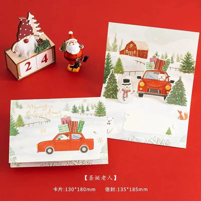 3D Santa Greeting Cards Folding Merry Christmas Best Wishes Card Xmas Gift for New Year Blessing Thank You Postcard Decoration - Image 19
