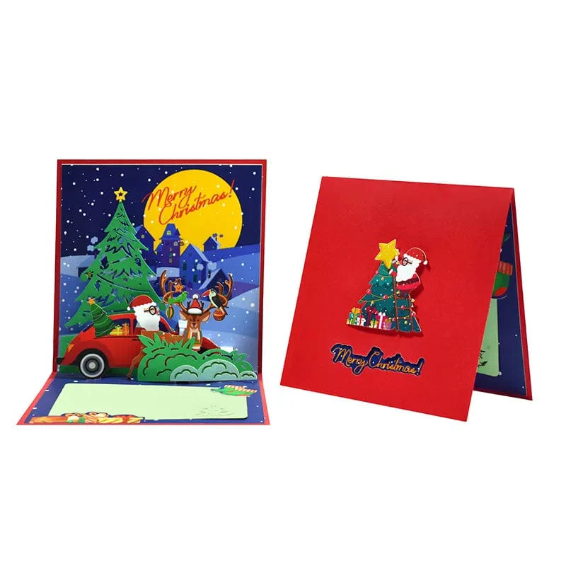 3D Santa Greeting Cards Folding Merry Christmas Best Wishes Card Xmas Gift for New Year Blessing Thank You Postcard Decoration - Image 31