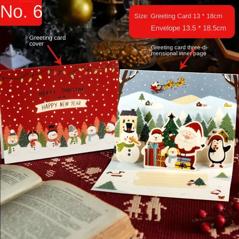 3D Santa Greeting Cards Folding Merry Christmas Best Wishes Card Xmas Gift for New Year Blessing Thank You Postcard Decoration - Image 36
