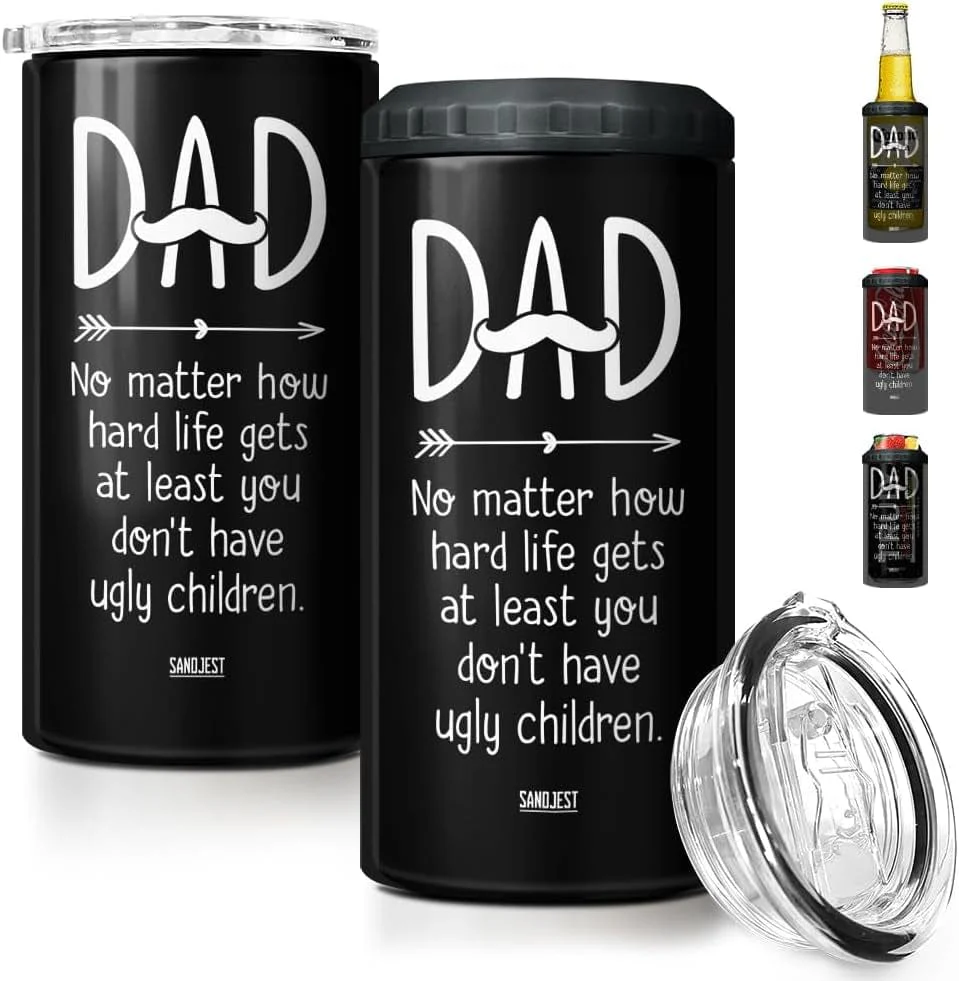 4-In-1 Dad Tumbler Gifts for Dad from Daughter Son - 12Oz Dad Fuel Can Cooler Tumblers Travel Mug Cup - Stainless Steel Insulated Cans Coozie Christmas, Birthday, Father'S Day Gift for Daddy - Image 8