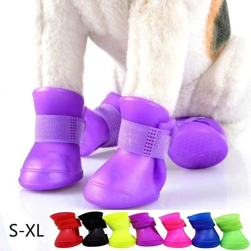 4Pcs Pet WaterProof Rainshoe Anti-slip Rubber Boots - Image 18
