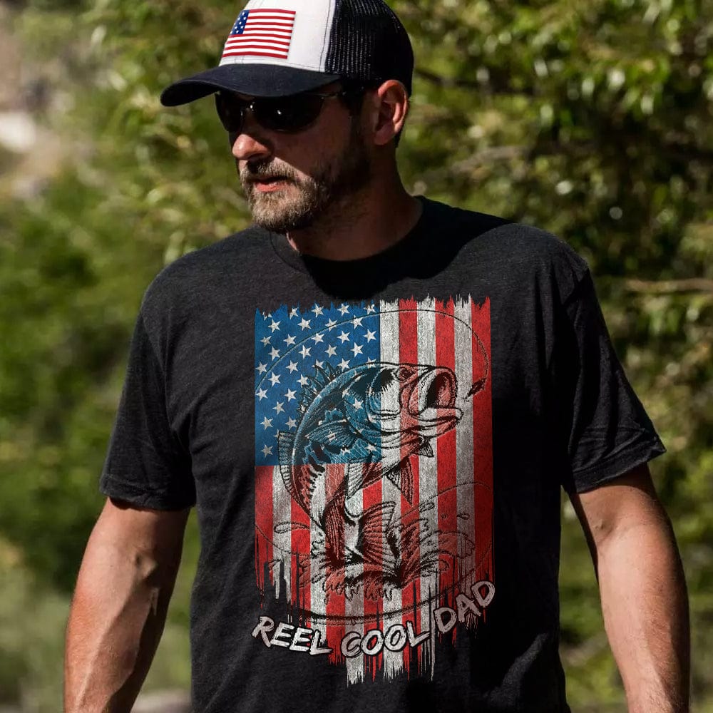 Reel Cool Dad Flag Front Fishing Shirt, HN590