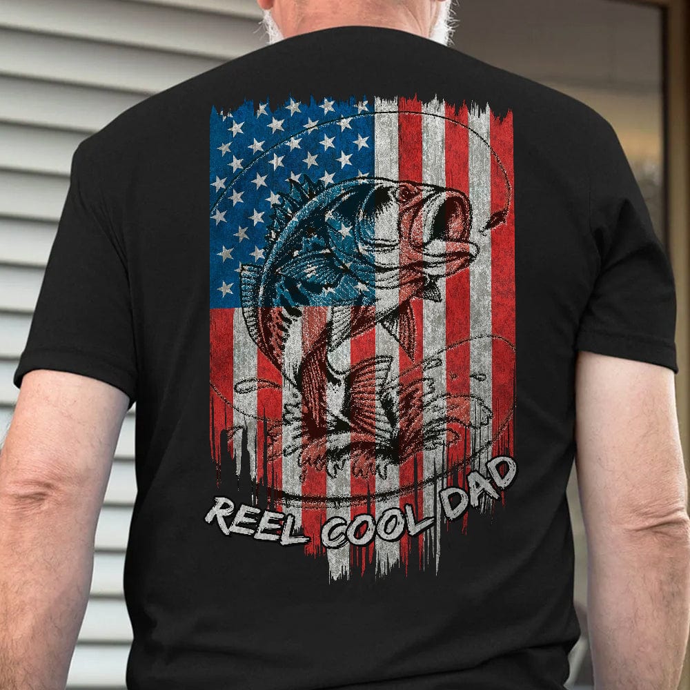 Reel Cool Dad Flag Back Fishing Shirt, HN590