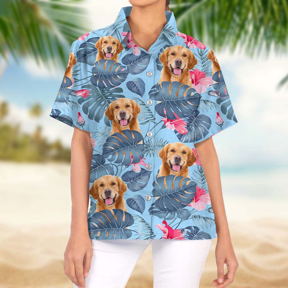 Upload Photo Dog Women's Hawaiian Shirt K228 888326 - Image 8