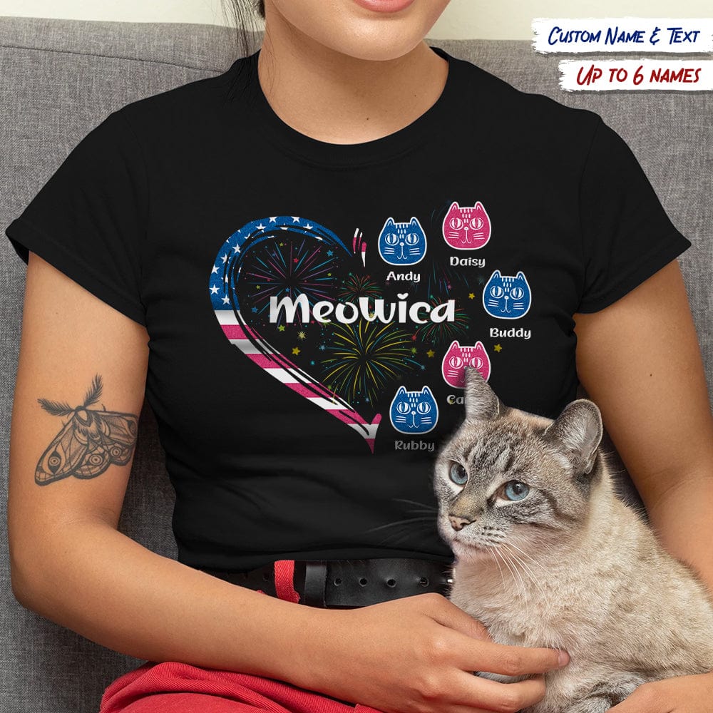 Meowica Heart Cat Shirt, HN590