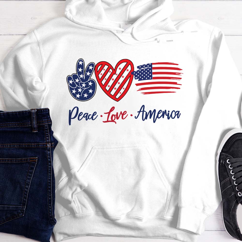 Peace Love America, American Shirt, HN590 - Image 2