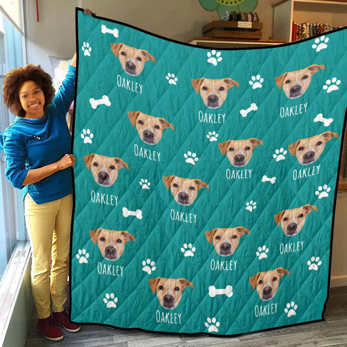 Upload Dog Photo Dog Quilt Blanket T368 888393