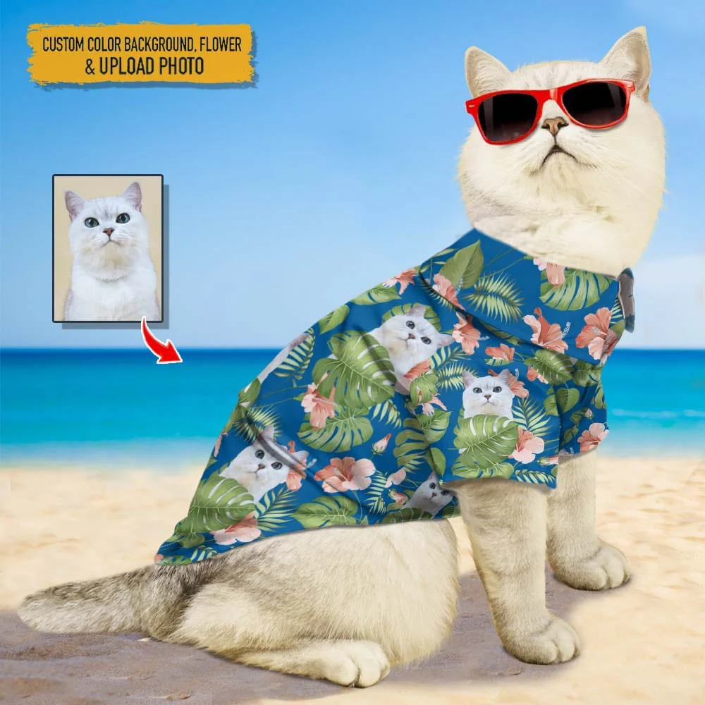 Upload Photo Cat Hawaiian Shirt, N304 888412 - Image 2
