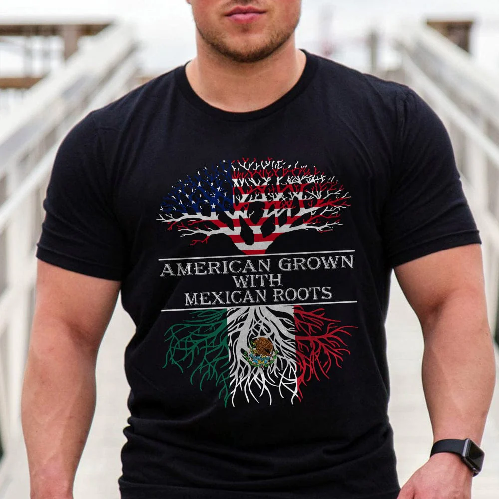 American Grown with Mexican Roots America Shirt, K228 888425 - Image 2