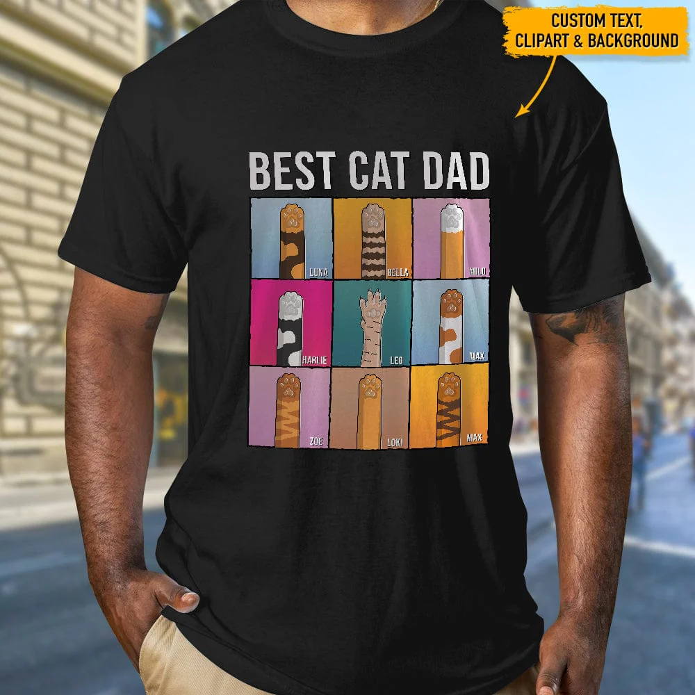 Best Cat Dad Ever Paw Cat Shirt, N304 HN590