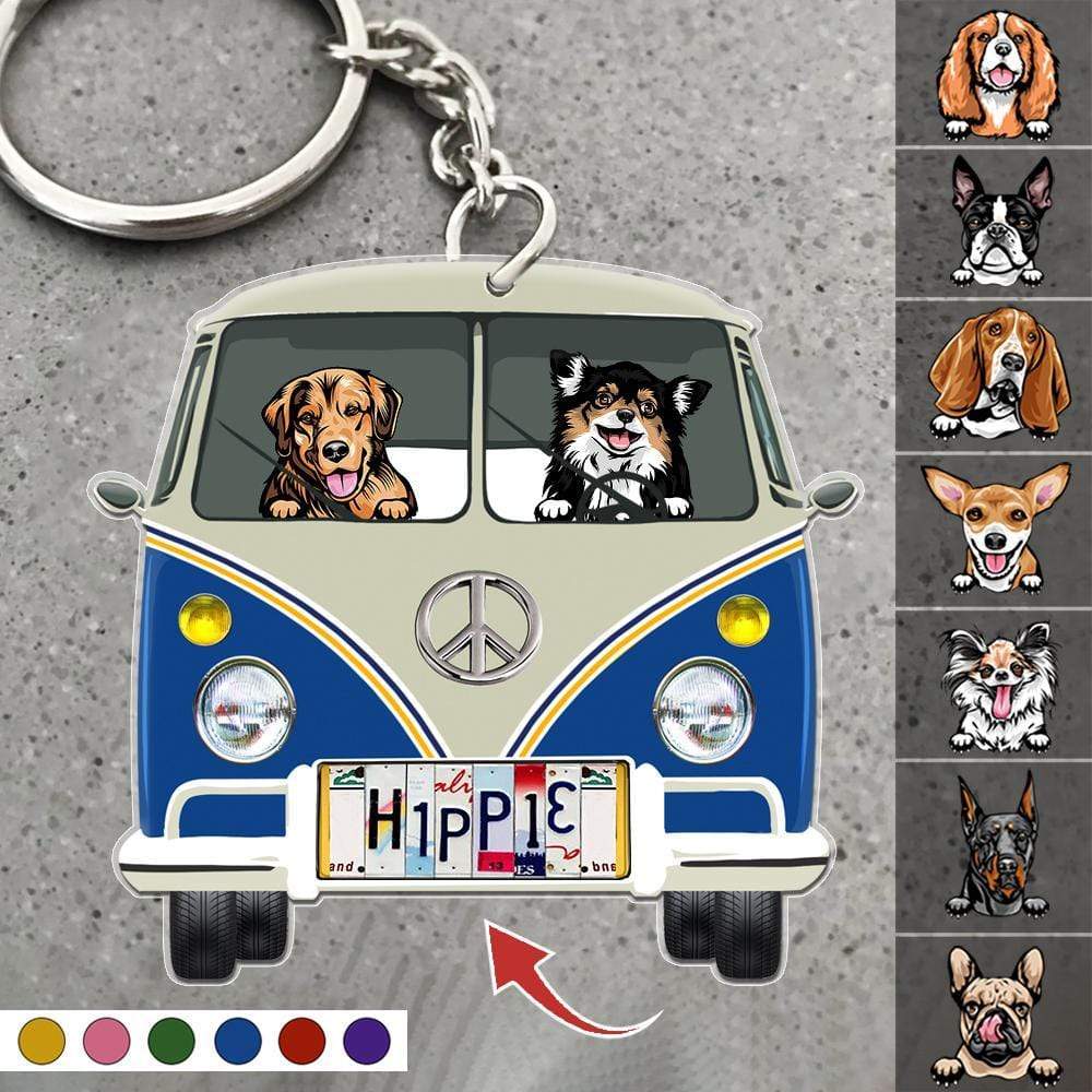 Vintage Van Dog Camping Acrylic Keychain K228 888439 - Image 2