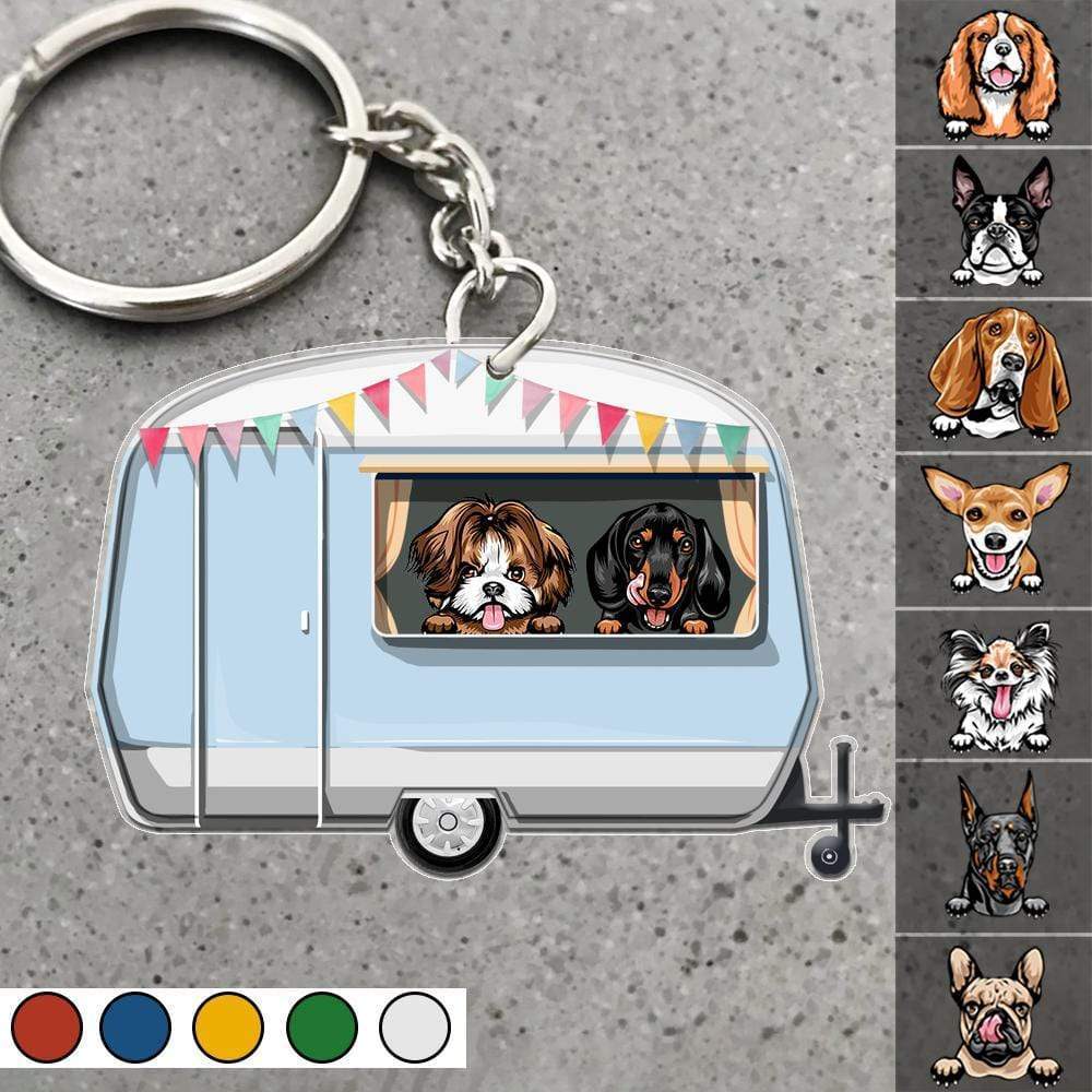 Vintage Van Dog Camping Acrylic Keychain K228 888439 - Image 4