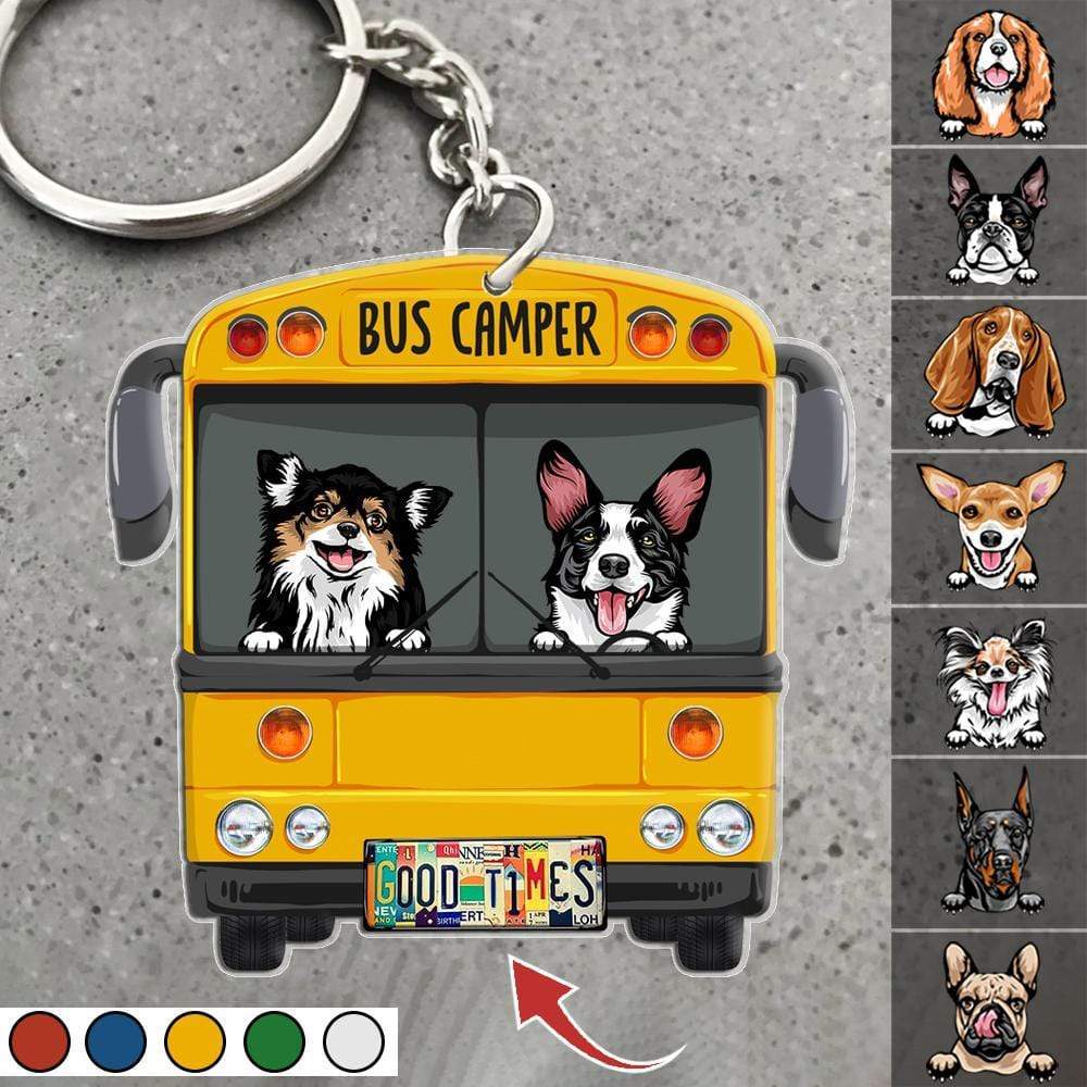 Vintage Van Dog Camping Acrylic Keychain K228 888439 - Image 5