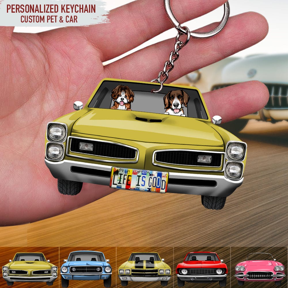 Muscle Car Custom Dogs Cats Acrylic Keychain N304 888444