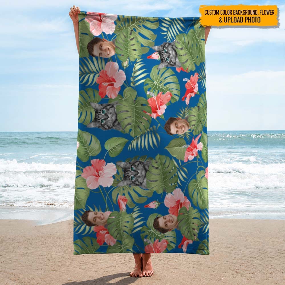 Upload Cat Photo Beach Towel, N304 888450 - Image 2