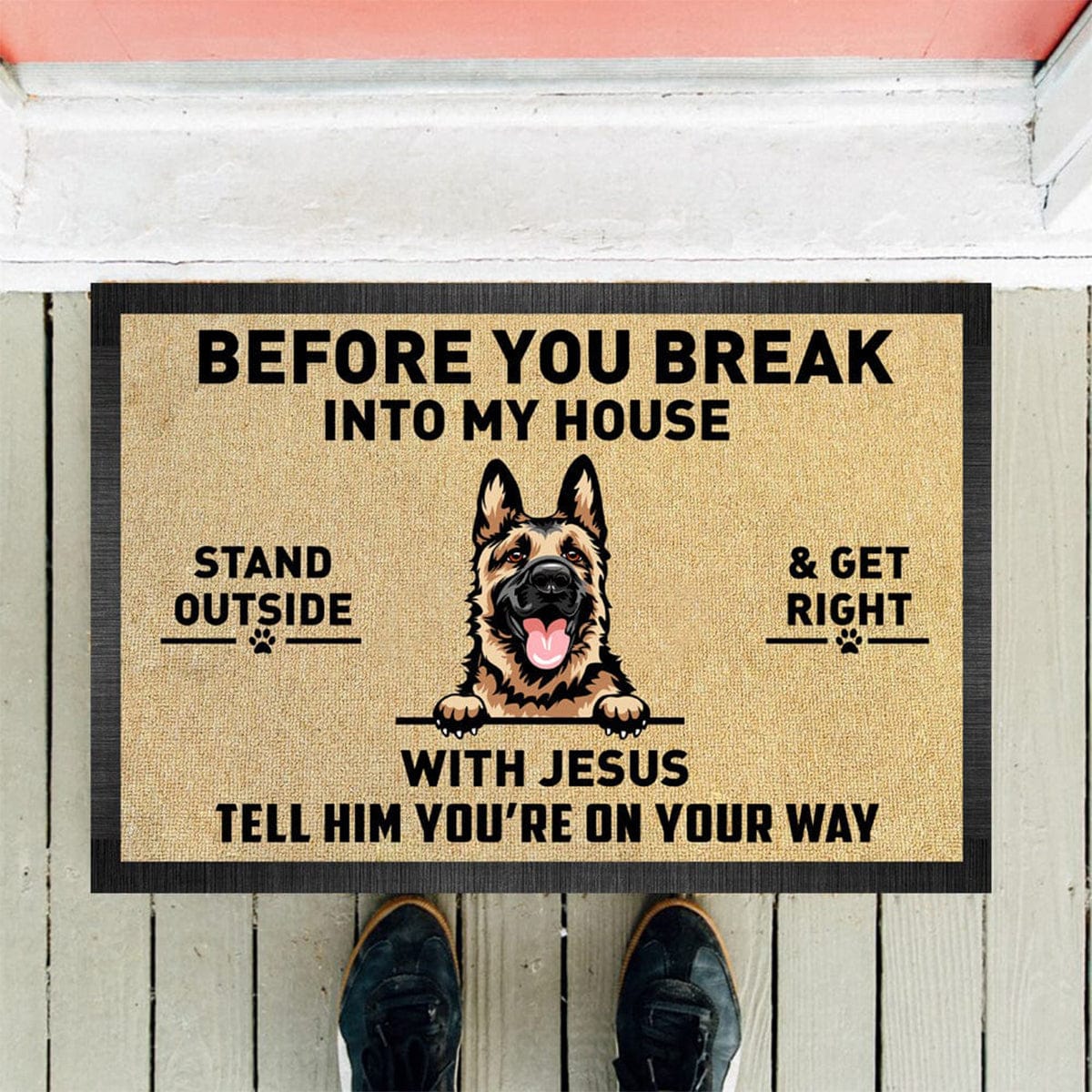 Before You Break Into My House Dog Doormat, T368 888458 - Image 4