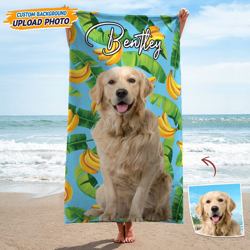 Upload Dog Photo Beach Towel, T368 888462 - Image 2