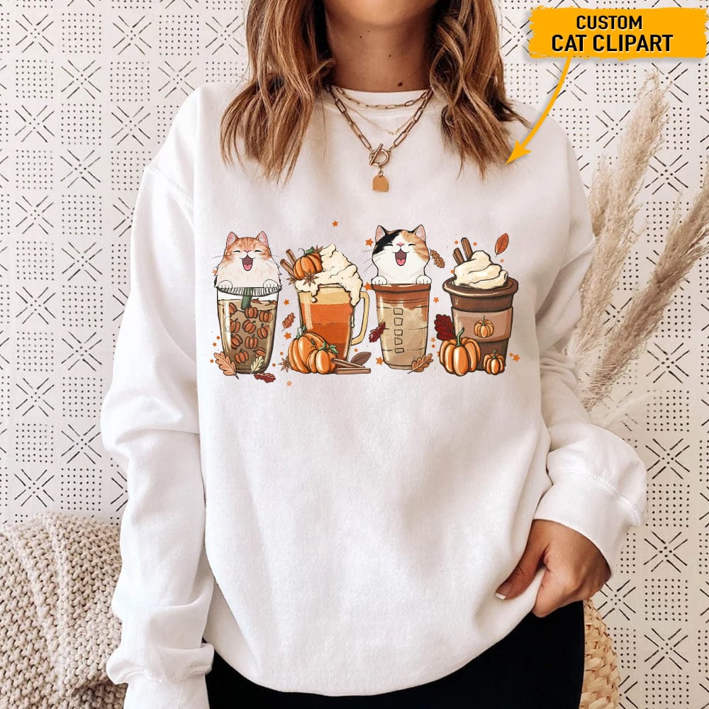 Fall Season Pumpkin Spice Cat Shirt, N304 HN590 - Image 3