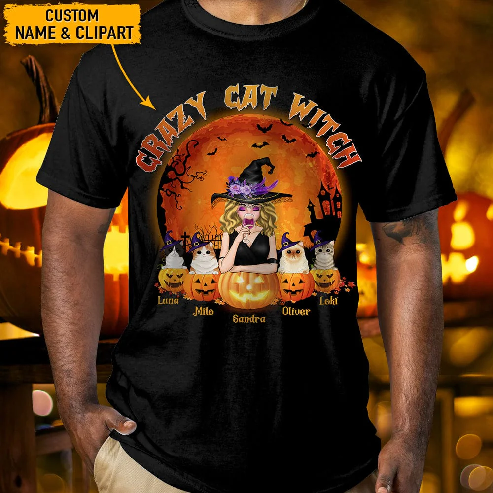 Crazy Cat Witch Cat Shirt N304 HN590 - Image 4