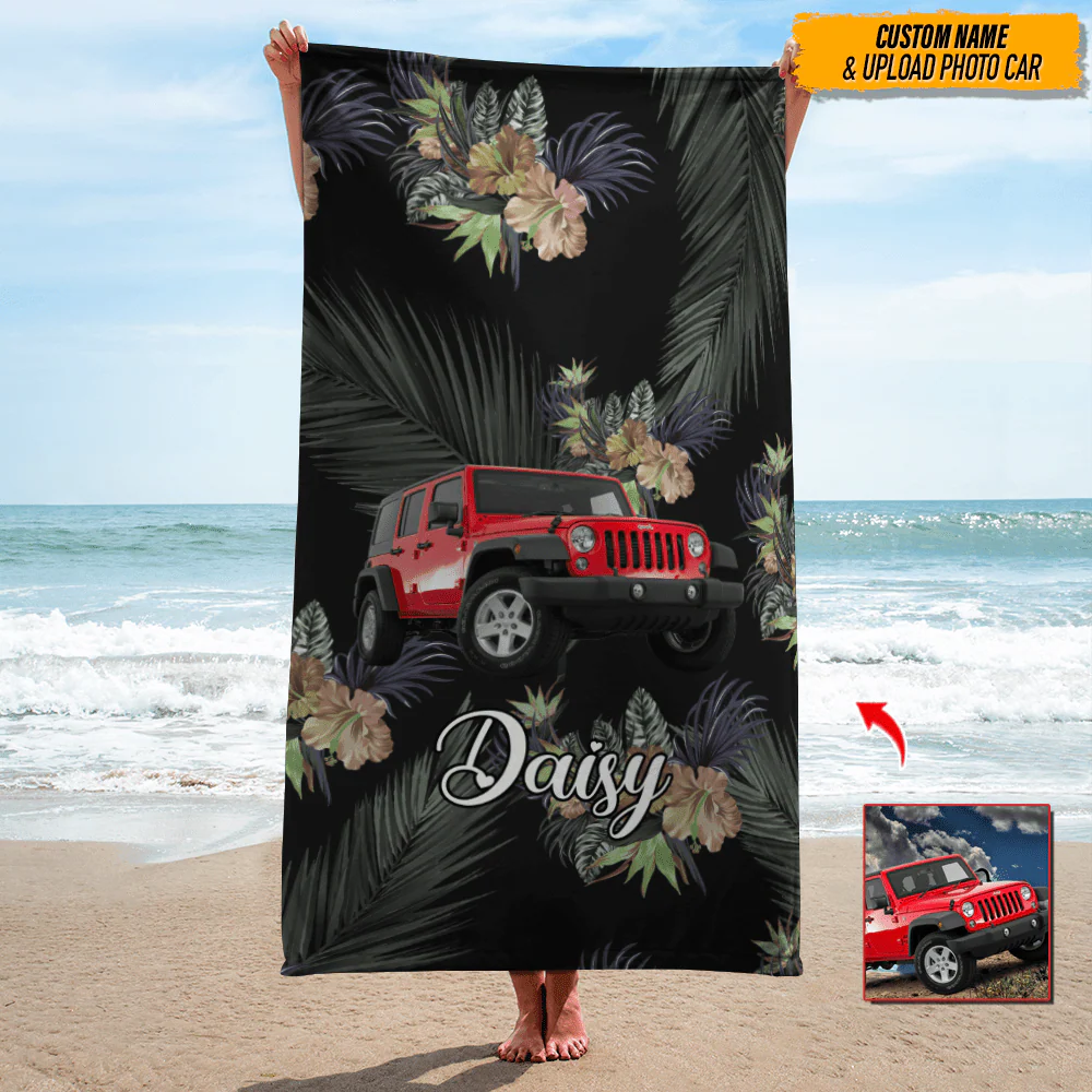 Custom Photo For Car Lover Beach Towel N304 888499 - Image 4