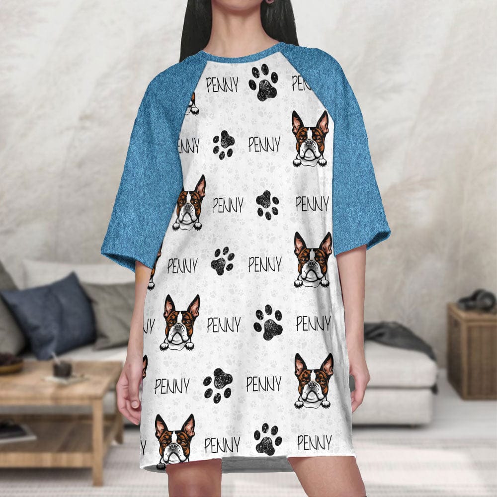 Custom Photo, Clipart For Dog Lover Dog Raglan Nightgown T368 HN590 - Image 3