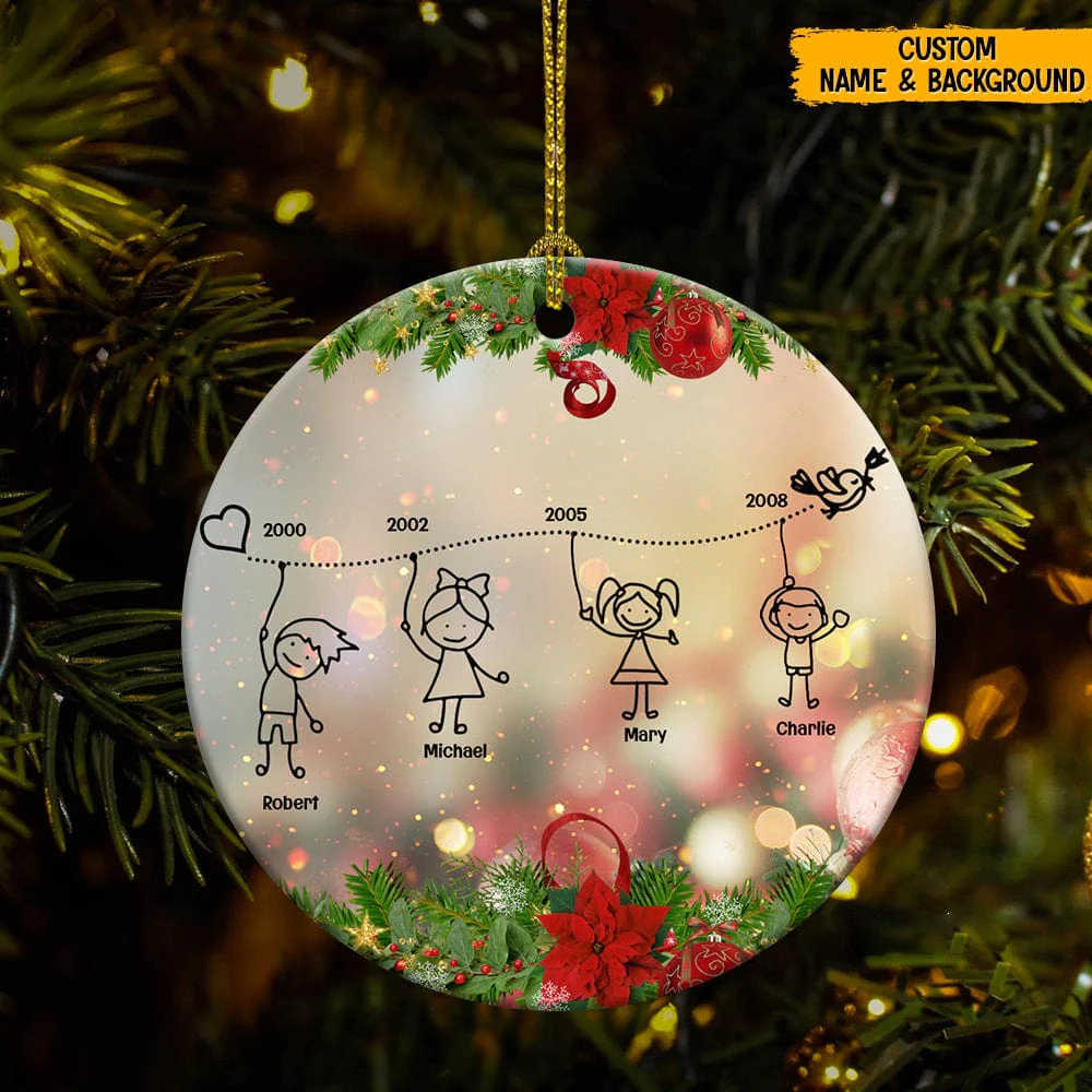 Family Cartoon Clipart Christmas Family Ornament T286 HN590 - Image 2