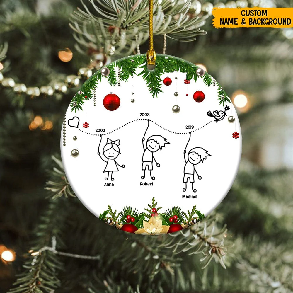 Family Cartoon Clipart Christmas Family Ornament T286 HN590 - Image 3