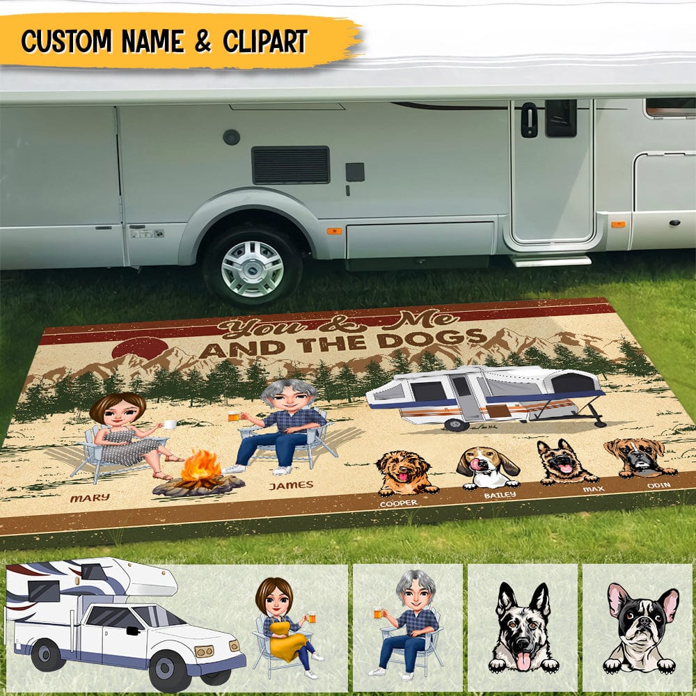 You Me And The Dog Vintage Camping Patio Mat N304 HN590 888579 - Image 3