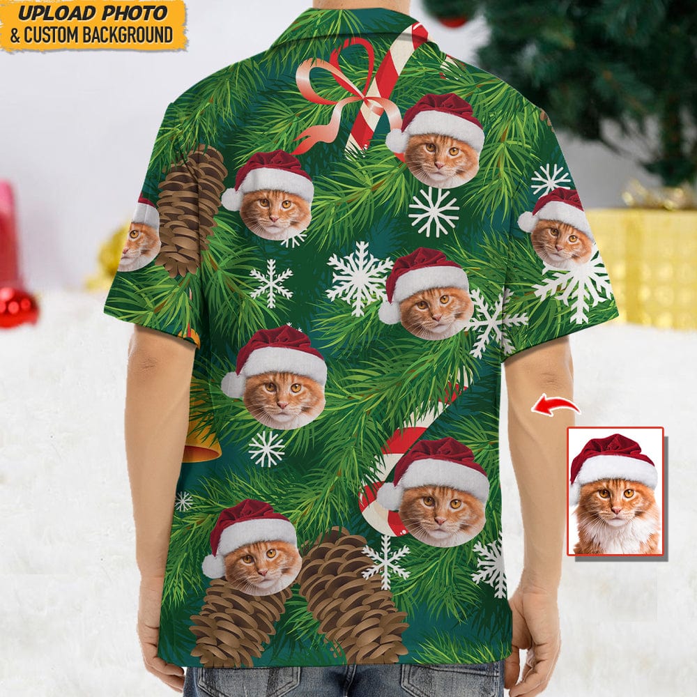 Custom Photo Cat Christmas Snow Cat Hawaii Shirt N304 HN590 - Image 4