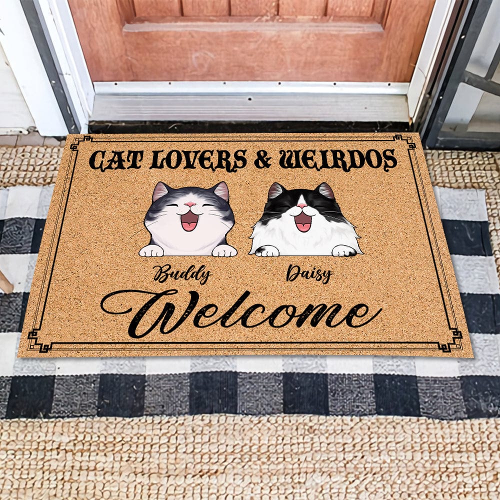 Cat Lovers & Weirdos Welcome Cats Doormat N304 HN590 - Image 2