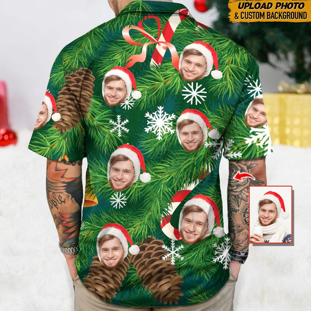Custom Photo Snow Christmas Hawaii Shirt N304 888661 - Image 2