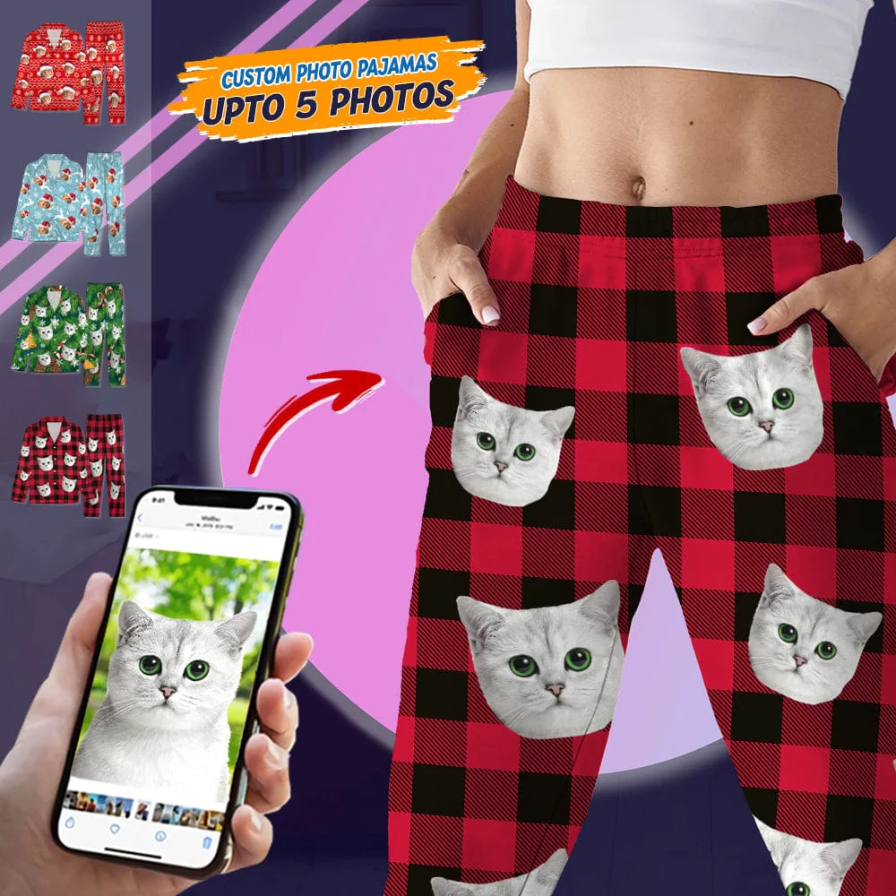 Custom Photo Christmas Cat Pajamas HO82 N304 888665 - Image 5
