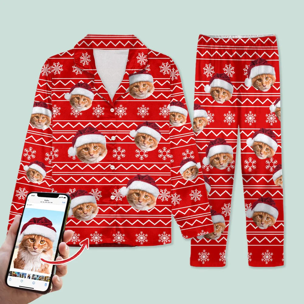 Custom Photo Christmas Cat Pajamas HO82 N304 888665 - Image 8