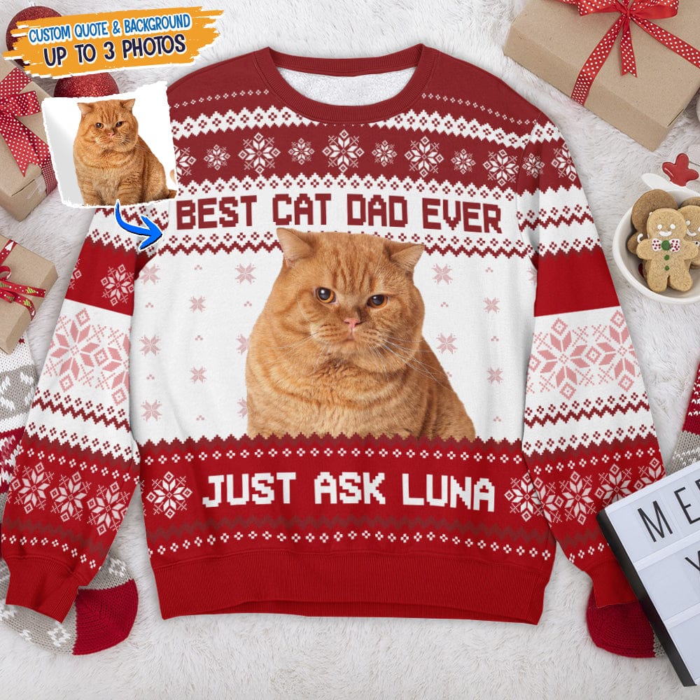Custom Photo Dog Cat Best Mom Dad AOP Ugly Sweatshirt T286 HN590 - Image 2