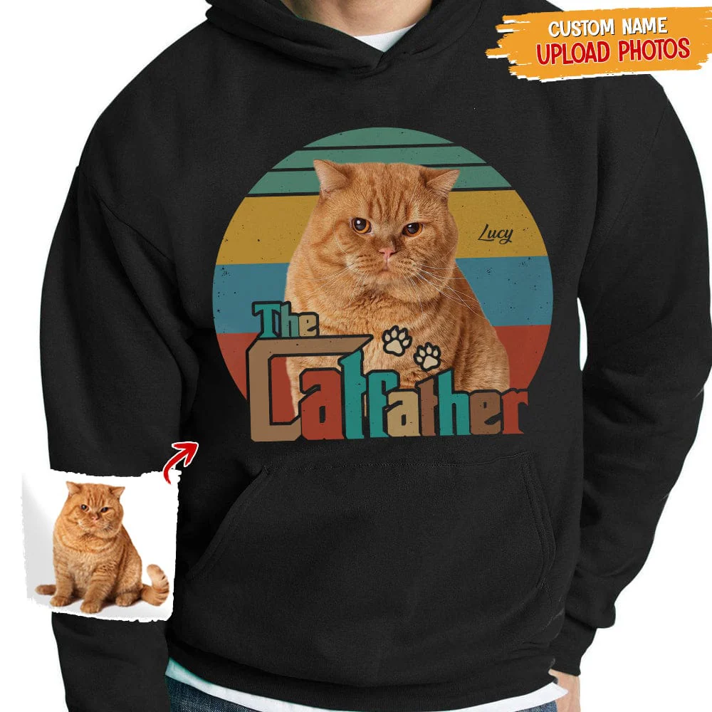 Custom Photo The Cat Father Cat Shirt T286 HN590 - Image 2
