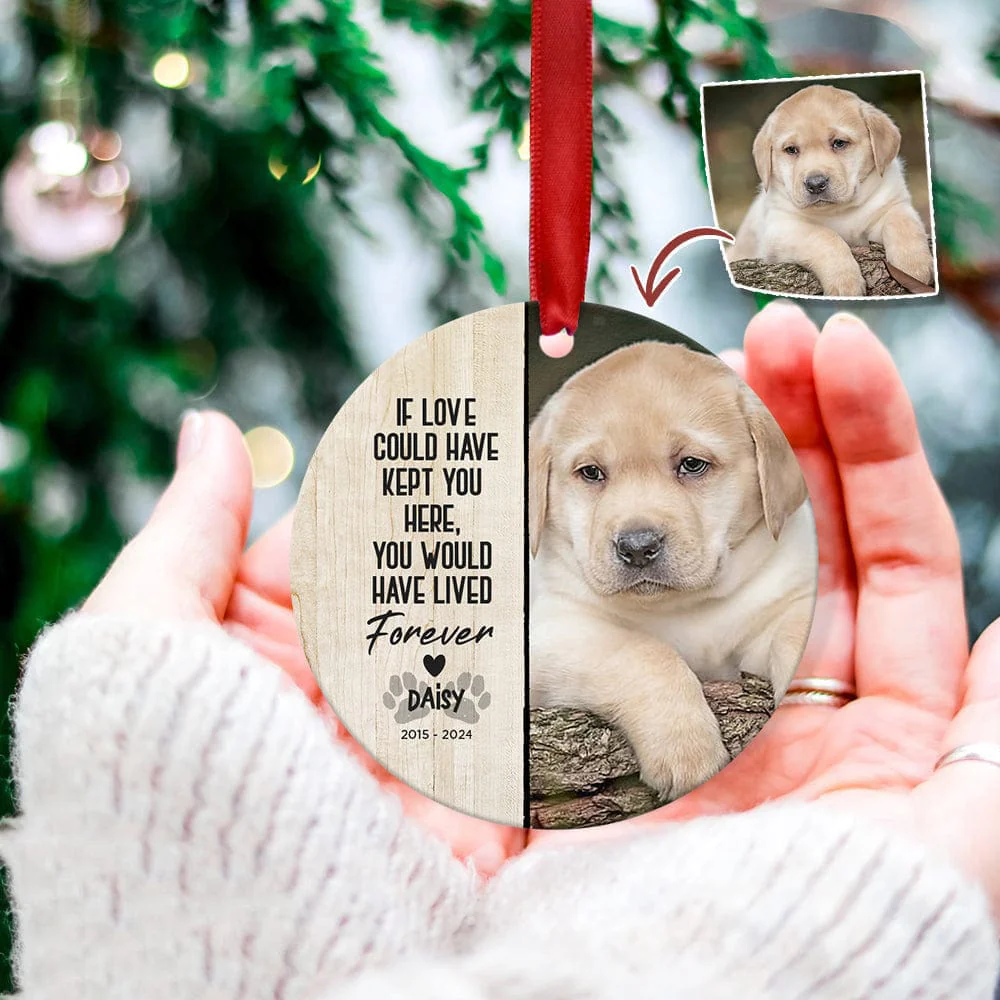 Custom Photo You Left Paw Prints On Our Hearts Dog Cat Wood Ornament K228 888678 - Image 4