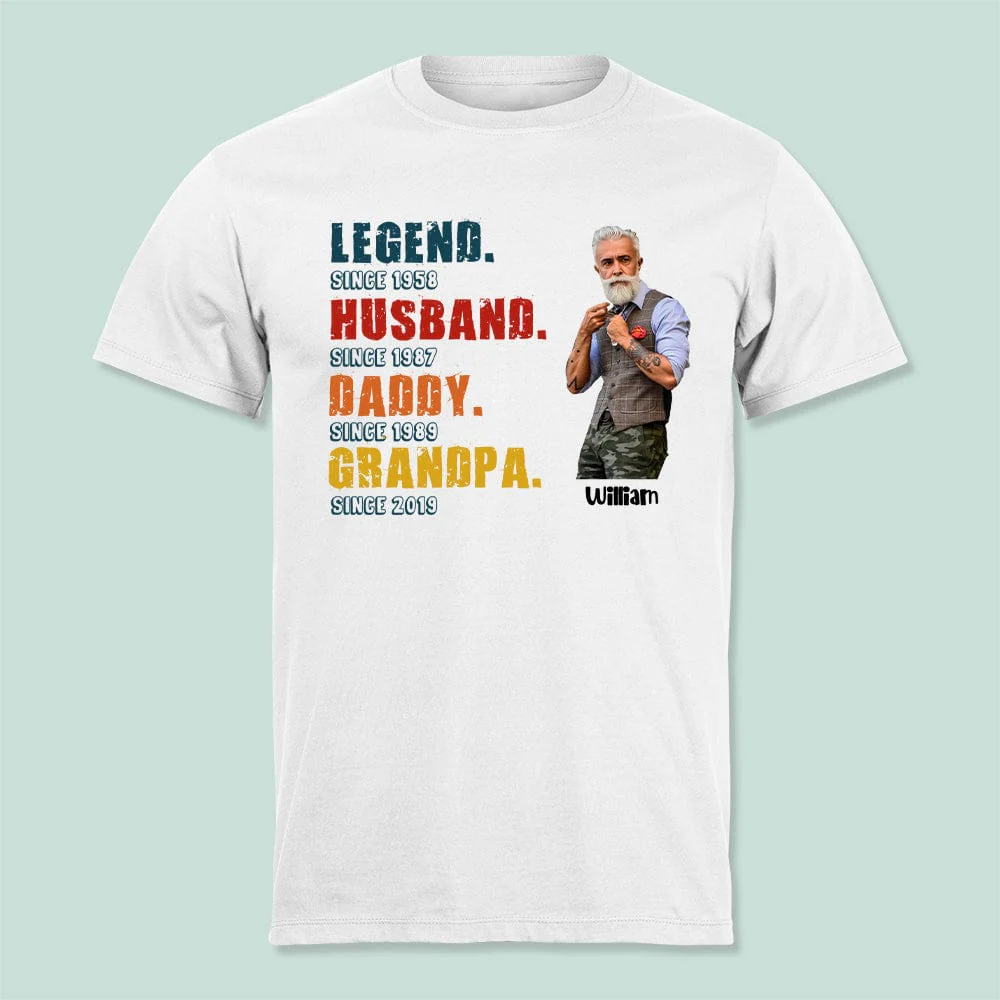 Custom Photo Grandpa Legend Shirt Family N304 HN590